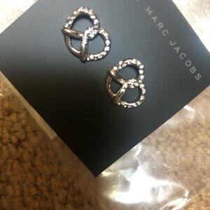 Marc By Marc Jacobs Silver Double Heart Earrings
